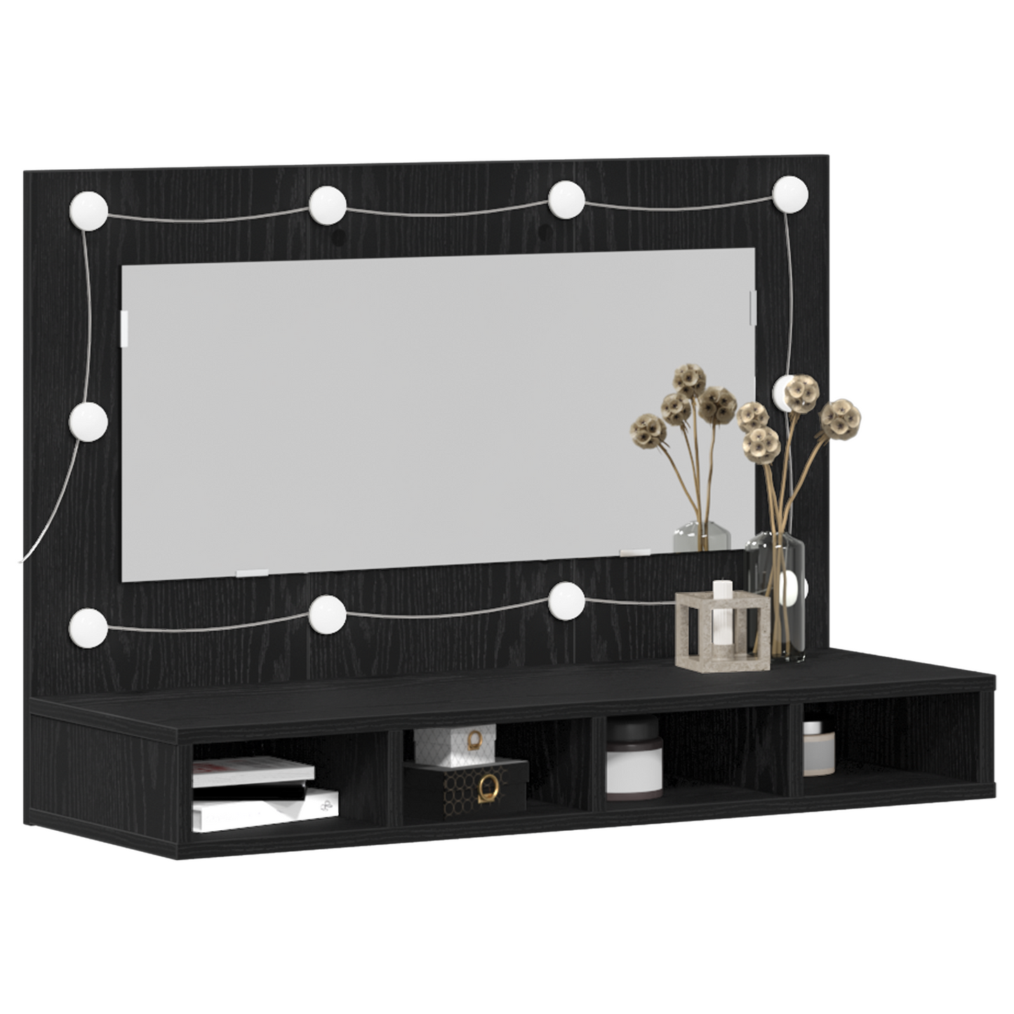 Spiegelschrank Schwarze Eiche 90 x 31,5 x 62 cm Holzwerkstoff