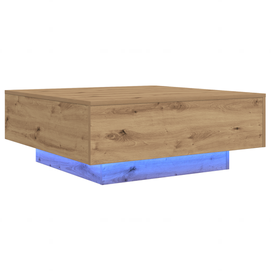 Couchtisch Eiche handwerklich 80 x 80 x 31 cm Holzwerkstoff