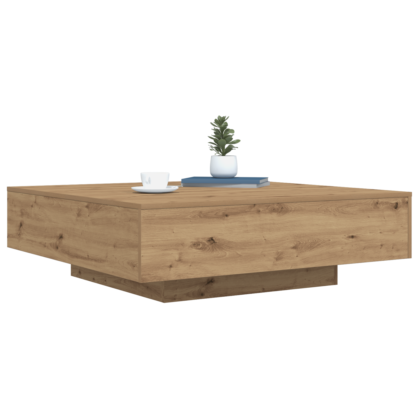 Couchtisch Eiche handwerklich 100 x 100 x 31 cm Holzwerkstoff