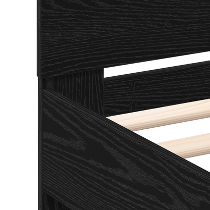 Bettgestell Schwarz Eichen-Optik 75 x 190 cm Holzwerkstoff