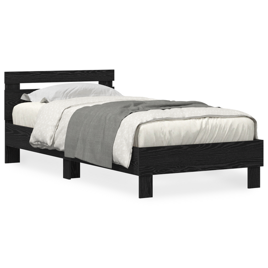 Bettgestell Schwarz Eichen-Optik 75 x 190 cm Holzwerkstoff
