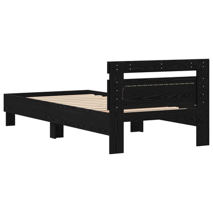 Bettgestell Schwarz Eichen-Optik 75 x 190 cm Holzwerkstoff