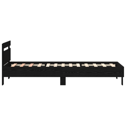 Bettgestell Schwarz Eichen-Optik 75 x 190 cm Holzwerkstoff