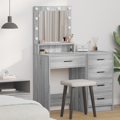 Schminktisch Grau Sonoma 50 x 41 x 135 cm Holzwerkstoff
