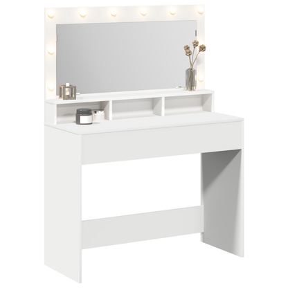 Schminktisch mit Regal Weiß 100 x 41 x 135 cm Holzwerkstoff