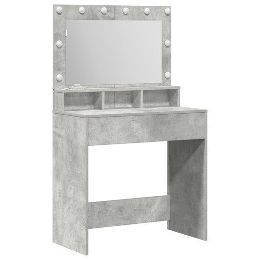 Schminktisch mit Regal Betongrau 79 x 41 x 135 cm Holzwerkstoff