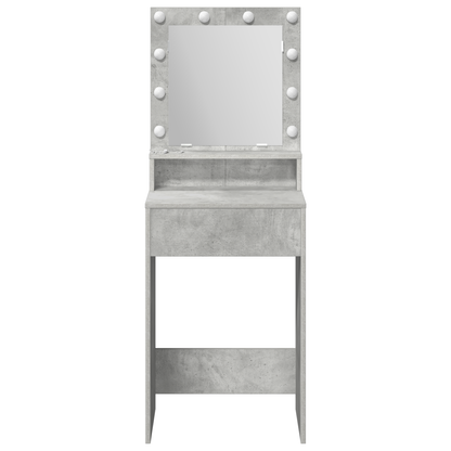 Schminktisch mit Regal Betongrau 50 x 41 x 135 cm Holzwerkstoff