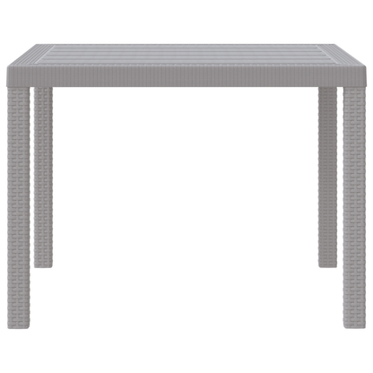Gartentisch Hellgrau 100 x 100 x 73 cm Poly-Rattan