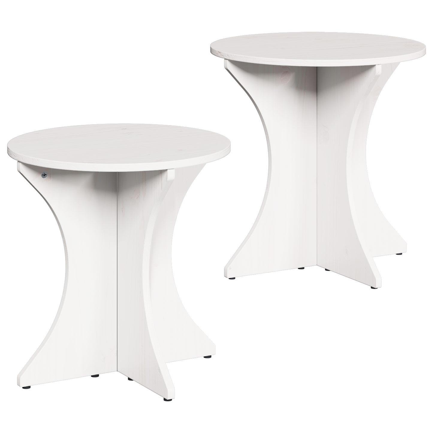 Couchtisch 2 pcs Weiß 46 x 46 x 47 cm Massivholz Kiefer
