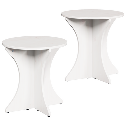 Couchtisch 2 pcs Weiß 46 x 46 x 47 cm Massivholz Kiefer