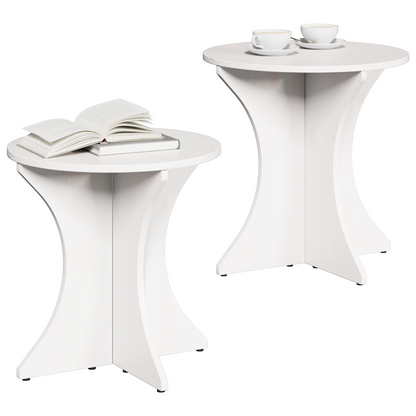 Couchtisch 2 pcs Weiß 46 x 46 x 47 cm Massivholz Kiefer
