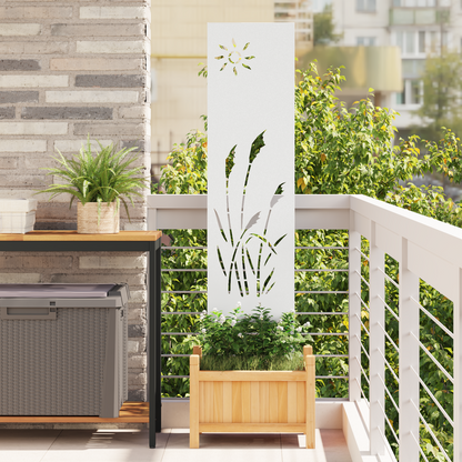 Garten dekoratives Panel Weiß 32 x 140 cm Kaltgewalzter Stahl