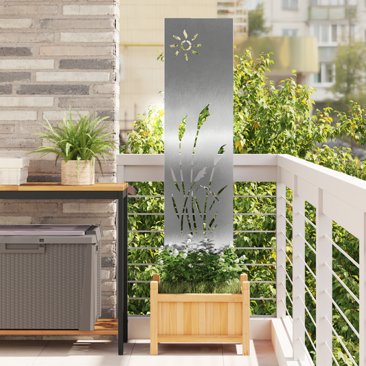Garten dekoratives Panel Sonstiges Silber 32 x 140 cm Edelstahl