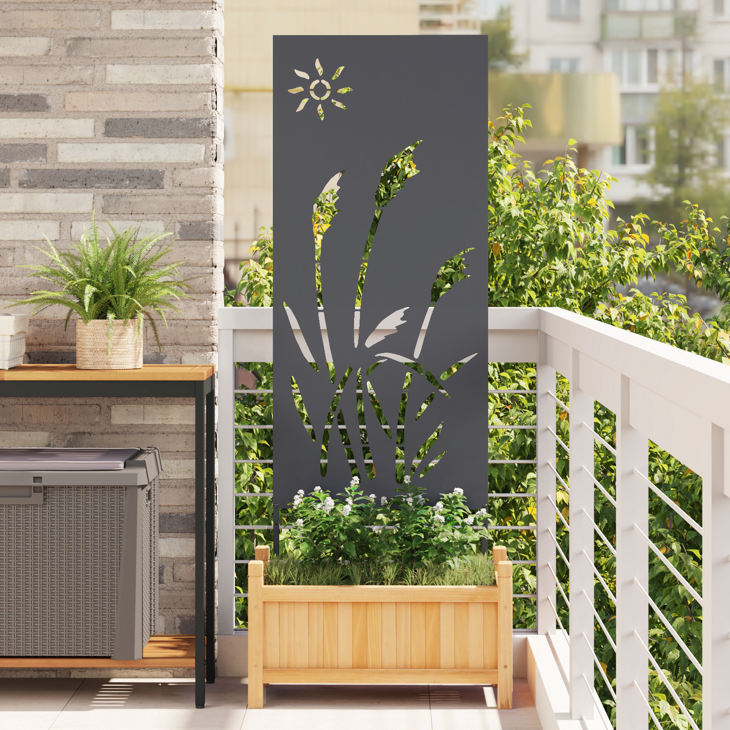 Garten dekoratives Panel Sonstiges Anthrazit 50 x 140 cm